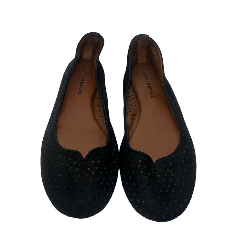 Lucky Brand Black Leather Ballerina Flats